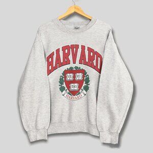 Vintage 1980s SCREEN STAR Harvard University Spell out Big Logo Sweatshirt